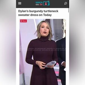 Eliza J Long Sleeve Turtleneck Sweater Dress Burgundy size Large